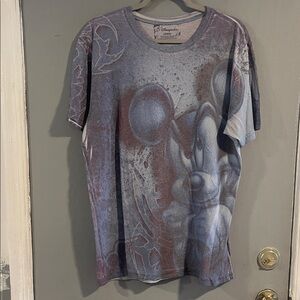 Vintage Y2K Disney store Mickey Mouse All Over Print‎ Tshirt Large RARE